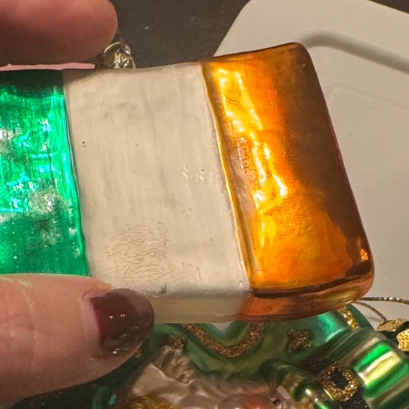 Irish Themed Holiday Ornament Set - Green, Gold, White - Picture 4 of 11